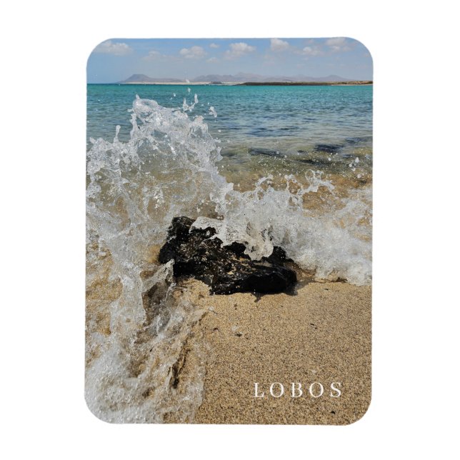 Íman Imã de geladeira de praia em Lobos Island (Vertical)