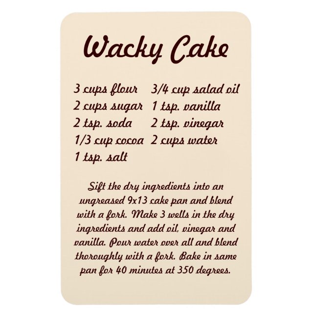 Íman Imã de geladeira de recebimento de bolos de wacky (Vertical)