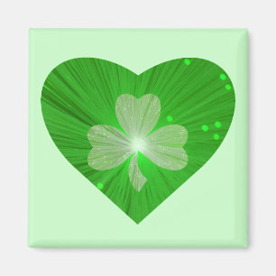 Íman imã de geladeira de Shamrock Heart verde