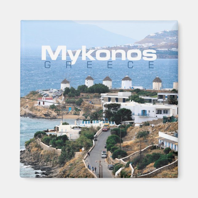 Íman Imã de geladeira de Souvenir, Grécia de Mykonos (Frente)