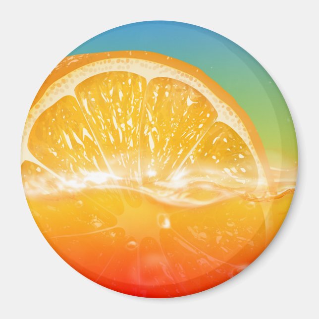 Íman Imã de geladeira de suco de laranja fresco (Frente)