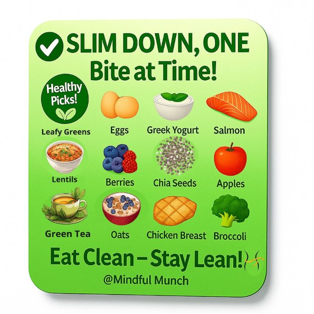 Íman  Ímã de Geladeira de Suporte à Perda de Peso ⚖️ (🥗Make mindful choices easier with this daily fridge guide to fat-burning foods.)