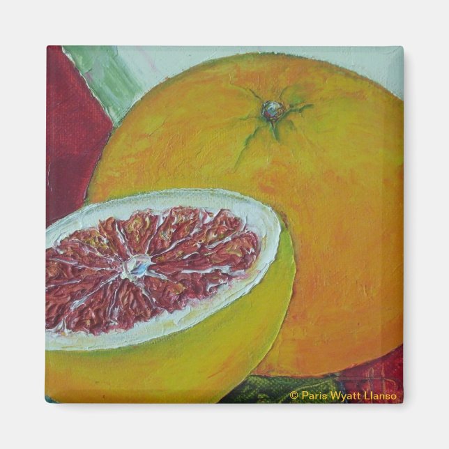 Íman Imã de geladeira de Toranja Vermelho (Frente)