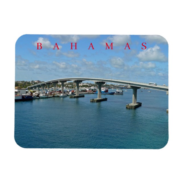 Íman Imã de geladeira de visão da ponte da Ilha Bahamas (Horizontal)