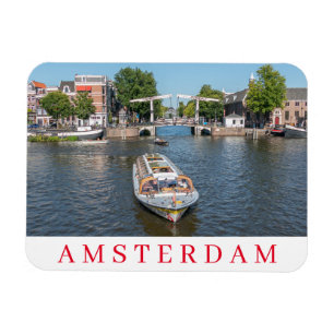 Íman imã de geladeira de visão de barco em Amsterdã