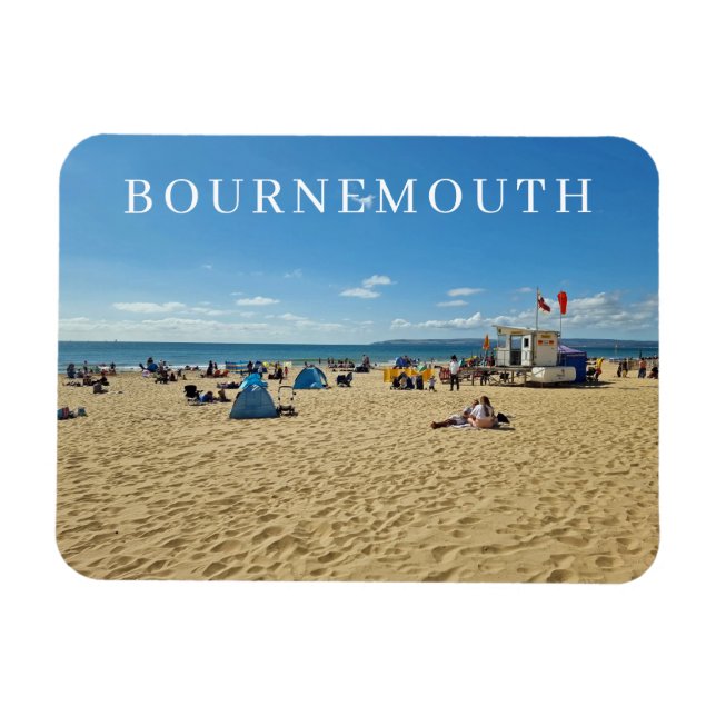Íman Imã de geladeira de visão de praia Bournemouth (Horizontal)