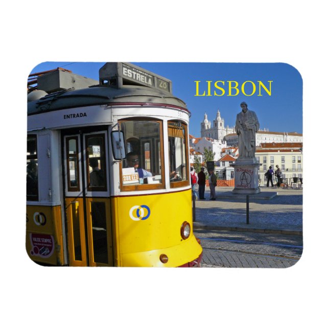 Íman Imã de geladeira de visão do elétrico de Lisboa (Horizontal)