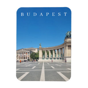 Íman Imã de geladeira de vista da Praça Budapeste Heroe