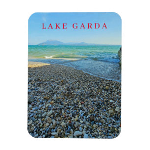 Íman Imã de geladeira de vista de praia em lago Garda
