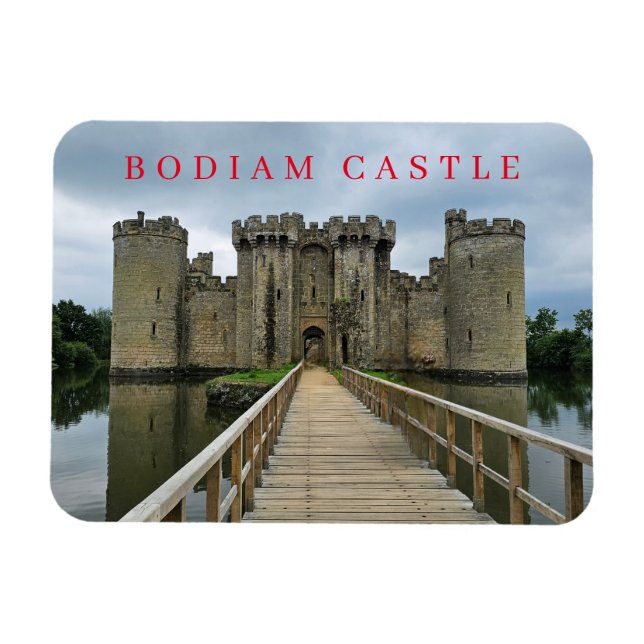 Íman Imã de geladeira de vista do Castelo de Bodiam (Horizontal)