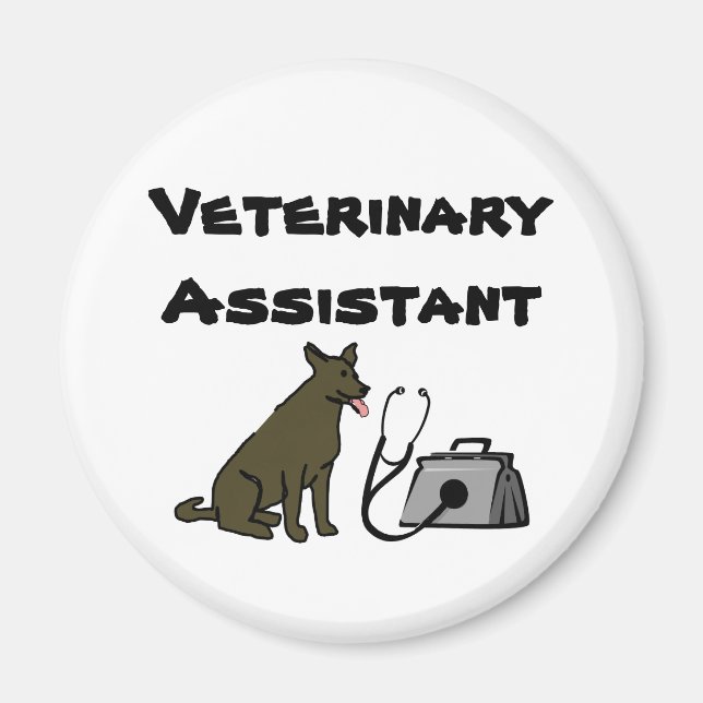 Íman Imã de geladeira do Assistente Veterinário (Frente)