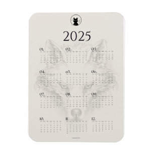 Íman imã de geladeira do Calendário 2025