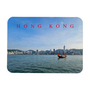 Íman Imã de geladeira do horizonte de Hong Kong