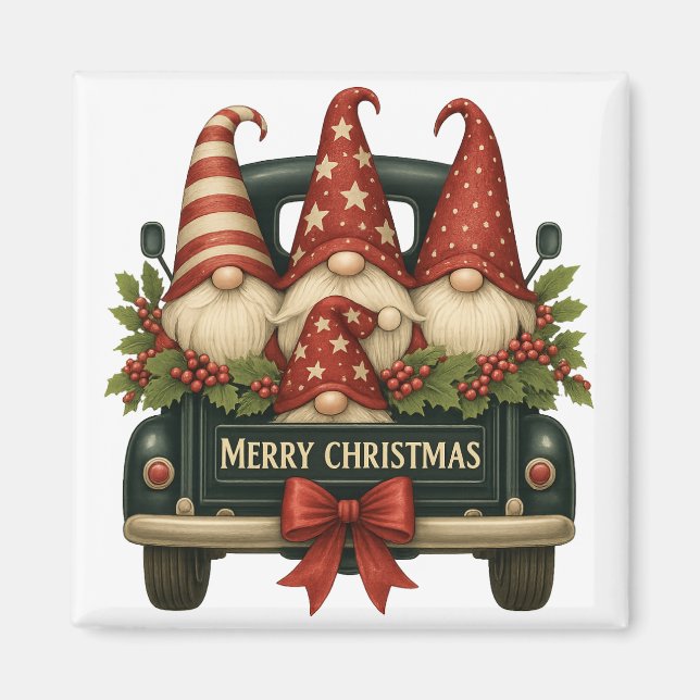 Íman Imã de geladeira dos Gnomos de Natal (Frente)
