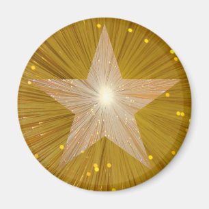 Íman Imã de geladeira Dourado da estrela redonda
