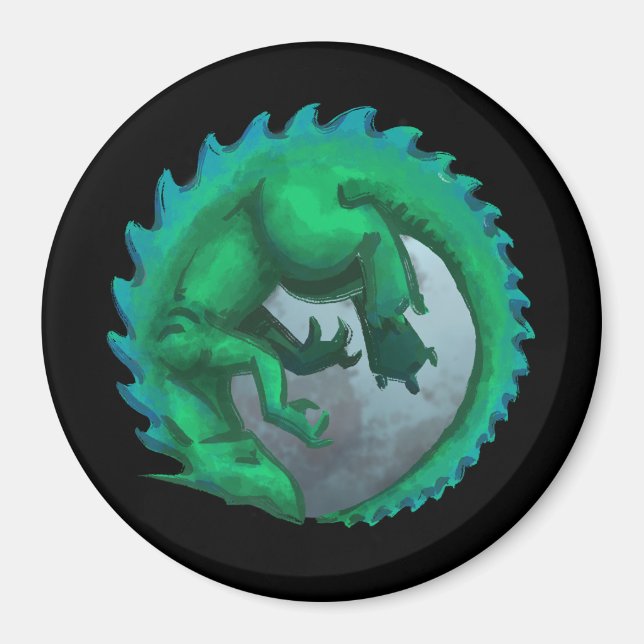 Íman Ímã de Geladeira Dragon Moon (Frente)