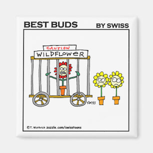 Íman Imã de geladeira engraçada dos Wildflowers