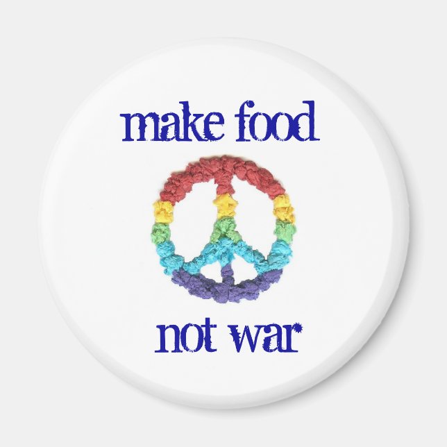 Íman Ímã de geladeira Faça Comida Não Guerra (Frente)