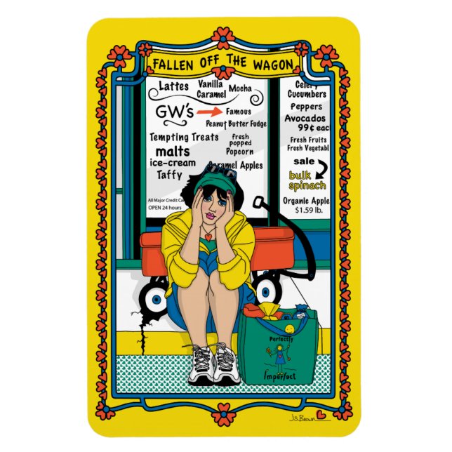 Íman Ímã de Geladeira Fallen Off The Wagon_B_4x6 (Vertical)