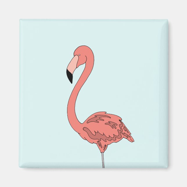 Íman Imã de geladeira Flamingo Rosa (Frente)