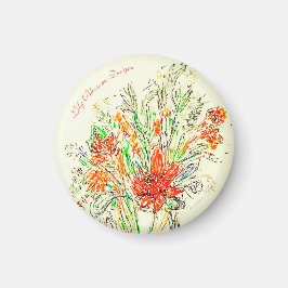 Íman Imã de geladeira floral, zazzle.