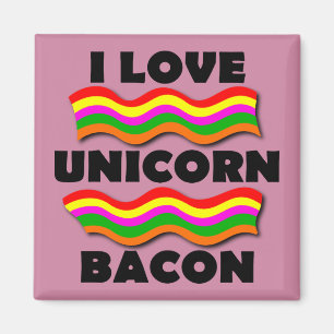 Íman Ímã de Geladeira Funny Bacon Unicórnio Geladeira