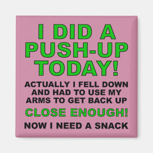 Íman Ímã de Geladeira Funny Fridge Magnet Fez uma Flexã