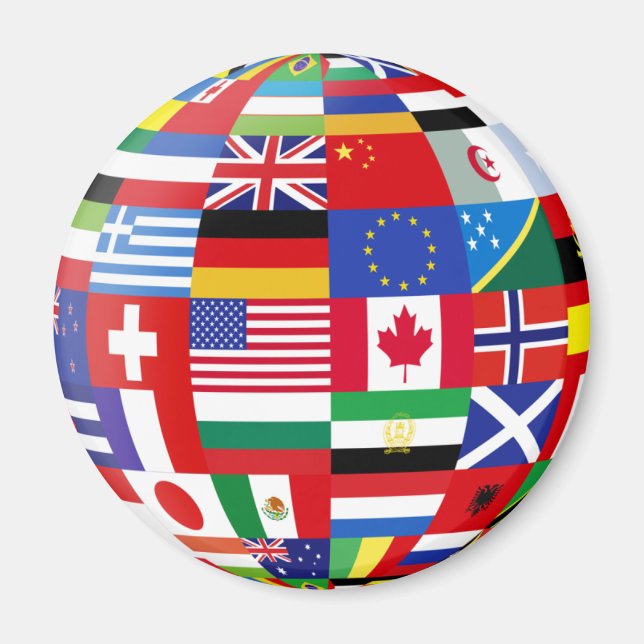 Íman Imã de geladeira Global Flags (Frente)