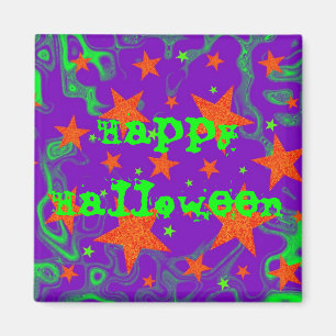 Íman imã de geladeira 'Happy Halloween' ortográfica