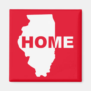 Íman Ímã de Geladeira Illinois Casa Longe de Casa