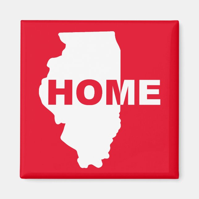 Íman Ímã de Geladeira Illinois Casa Longe de Casa (Frente)