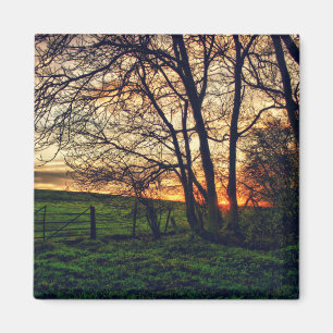 Íman Imã de geladeira inglesa da arte de HDR do por do
