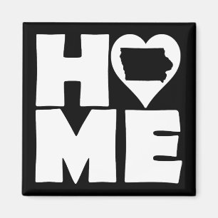 Íman Ímã de Geladeira Iowa Home Heart State