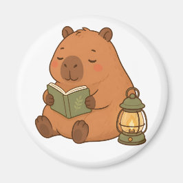 Íman Ímã de Geladeira Kawaii Lanterna Capivara Leitura