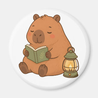 Íman Ímã de Geladeira Kawaii Lanterna Capivara Leitura