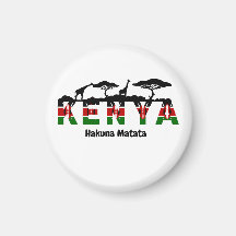 Ímã de Geladeira Kenya Hakuna Matata.