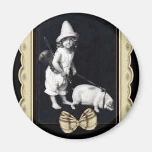 Íman Imã de geladeira leitão e de I do vintage da