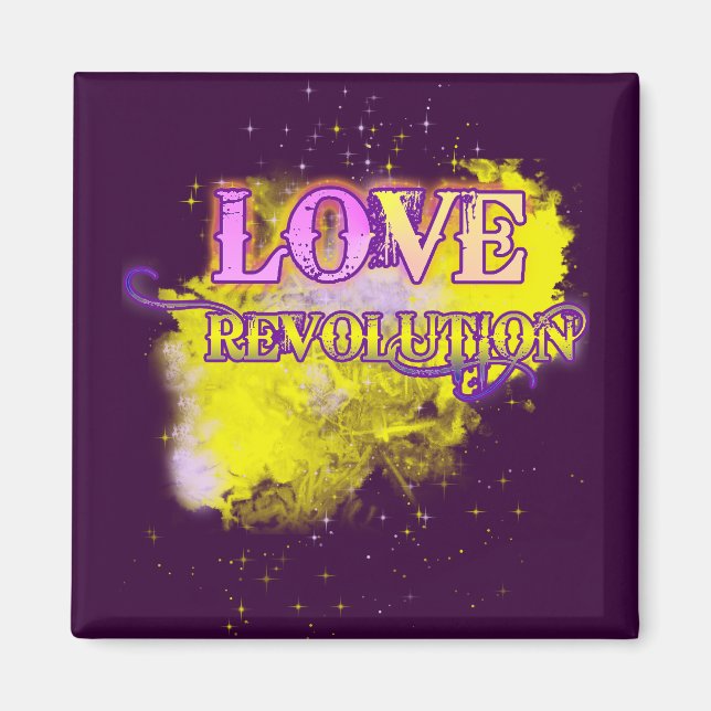 Íman Ímã de Geladeira Love Revolution (Frente)