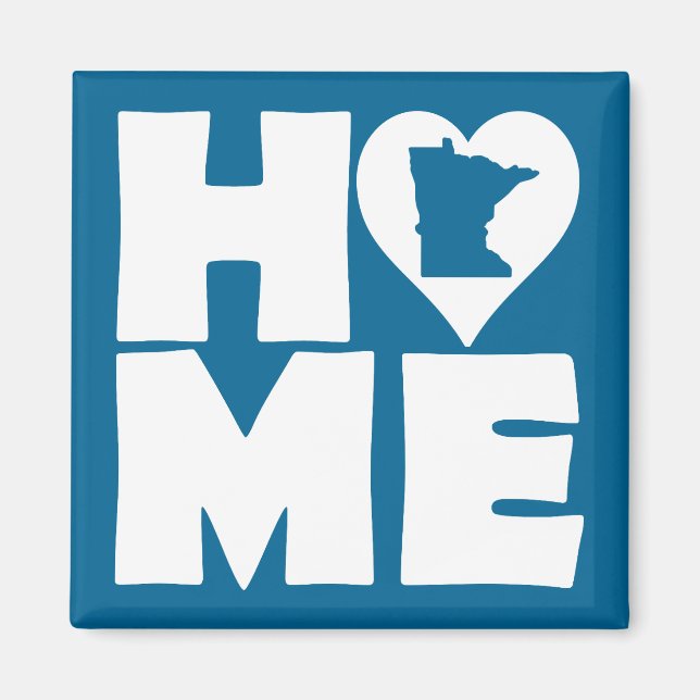 Íman Ímã de Geladeira Minnesota Home Heart State (Frente)