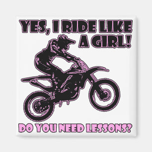 Íman Ímã de Geladeira Moto Motocross Ride Like A Girl