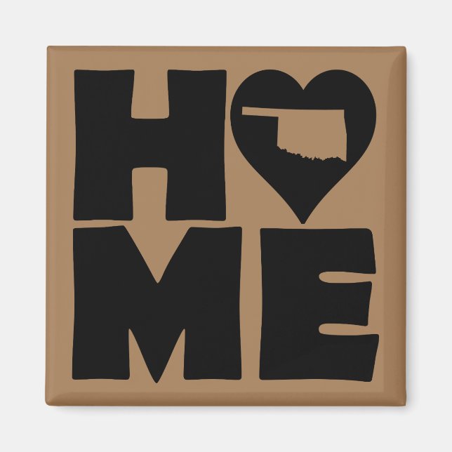 Íman Ímã de Geladeira Oklahoma Home Heart State (Frente)