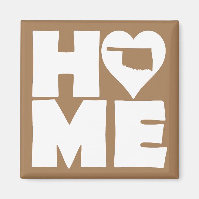 Íman Ímã de Geladeira Oklahoma Home Heart State (Frente)