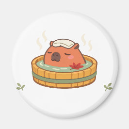 Íman Ímã de Geladeira Onsen Fonte Termal Capivara Relax