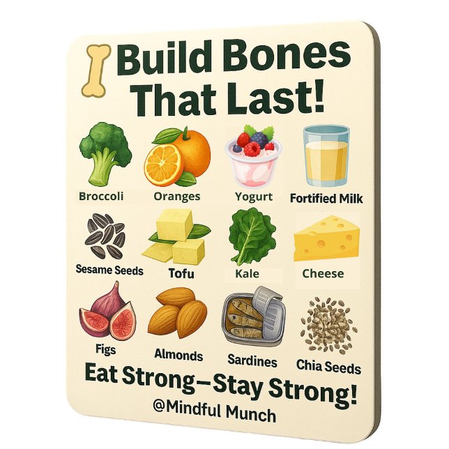 Íman Ímã de Geladeira Ossos Fortes (Support strong bones with this nutrition magnet—ideal for growing kids and aging adults.)