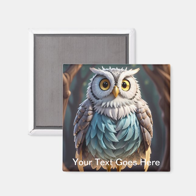 Íman Ímã de geladeira Owl ways Watching Over You (Front/Back)