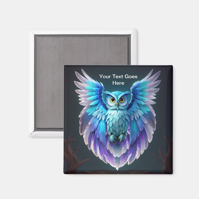 Íman Ímã de geladeira Owl ways Watching Over You (Front/Back)