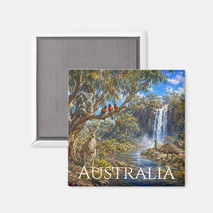 Íman Ímã de Geladeira Panorama da Vida Selvagem da Aust