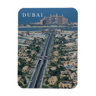 Íman Imã de geladeira panorâmica de Dubai Palm