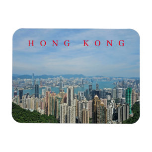 Íman Imã de geladeira panorâmica de Hong Kong