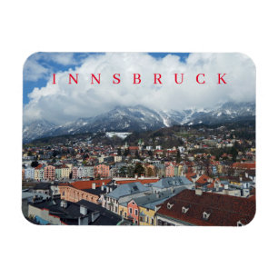 Íman Imã de geladeira panorâmica Innsbruck